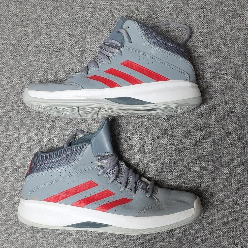Adidas Isolation 2 Grey Red High Top Basketball CLN 1DU001 Youth 4.5